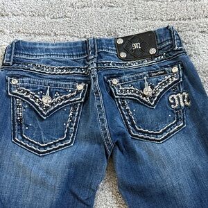 Miss Me Blue Embellished Boot Cut Jeans 26 x 33